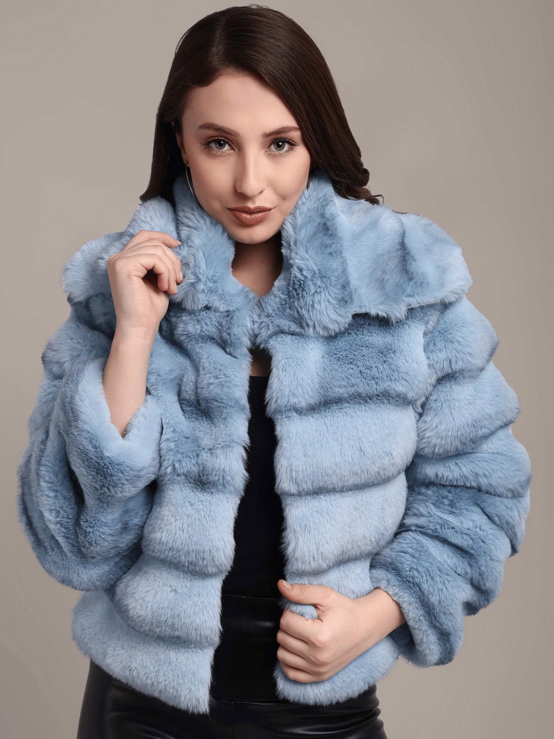 

iki chic Women Ombre Lightweight Open Front Jacket, Blue