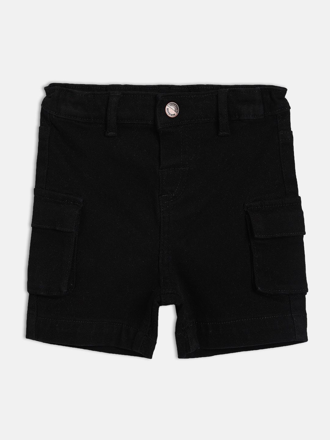 

MINI KLUB Boys Cotton Cargo Shorts, Black