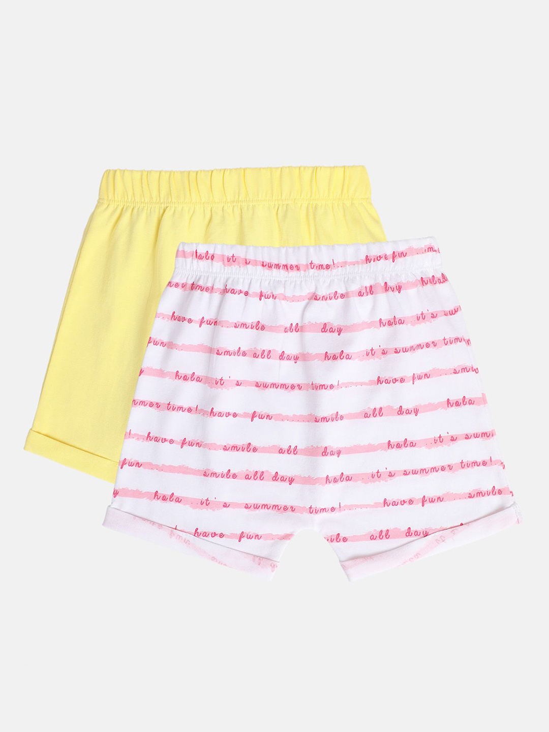

MINI KLUB Girls Pack Of 2 Striped Regular Fit Shorts, White