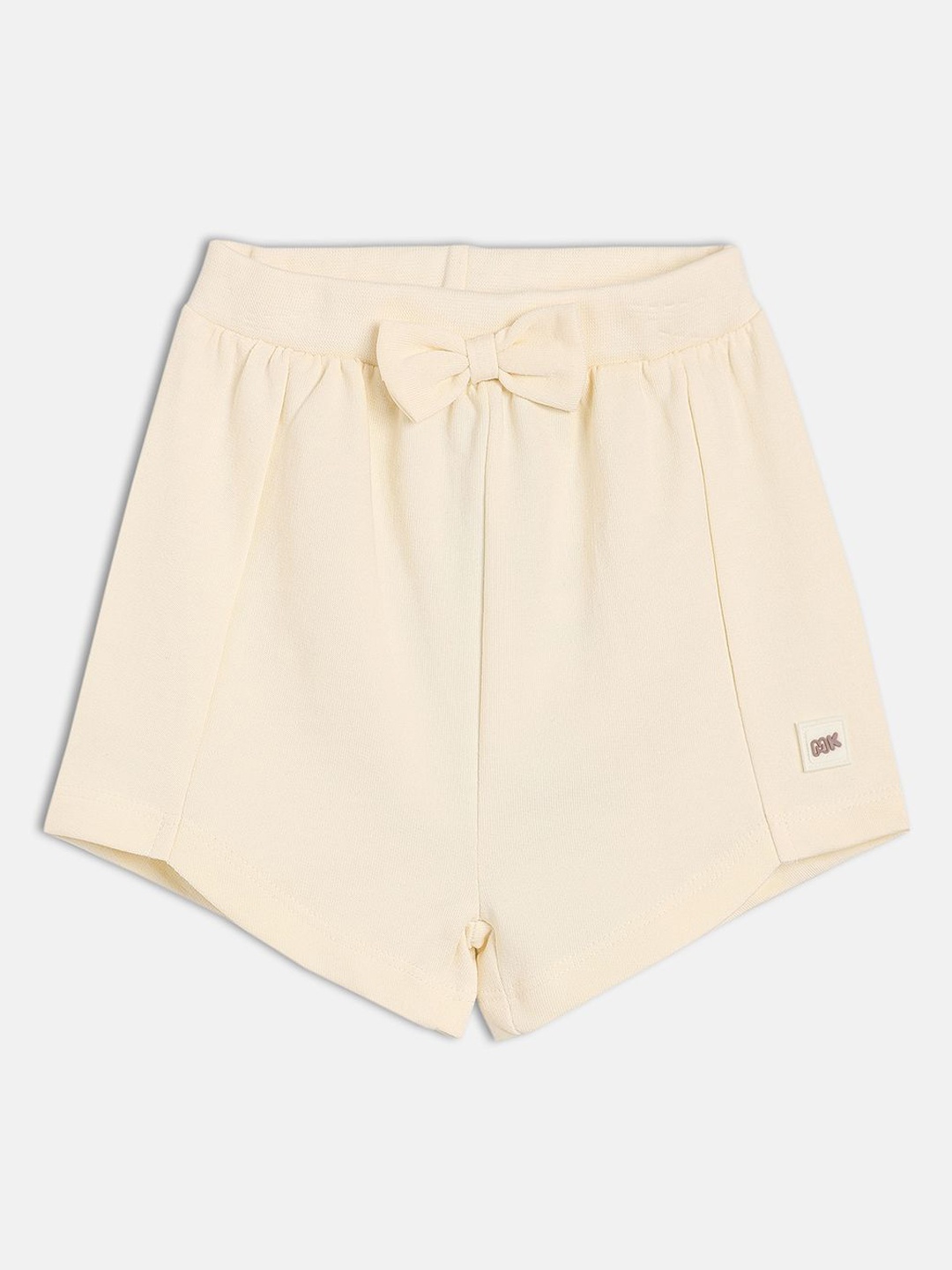 

MINI KLUB Girls Mid-Rise Regular Fit Pure Cotton Shorts, Cream