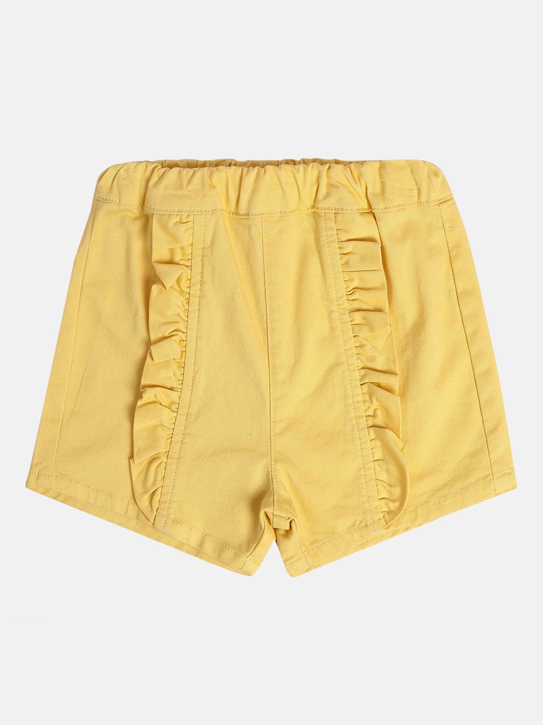 

MINI KLUB Girls Regular Fit Mid-Rise Cotton Shorts, Orange