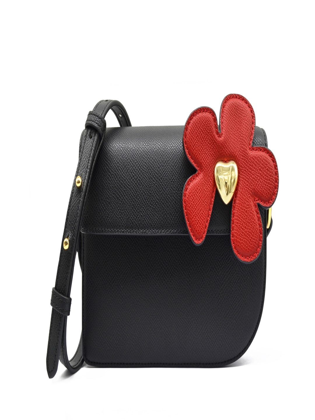 

Sahi London Women Textured Structured Leather Sling Bag, Black