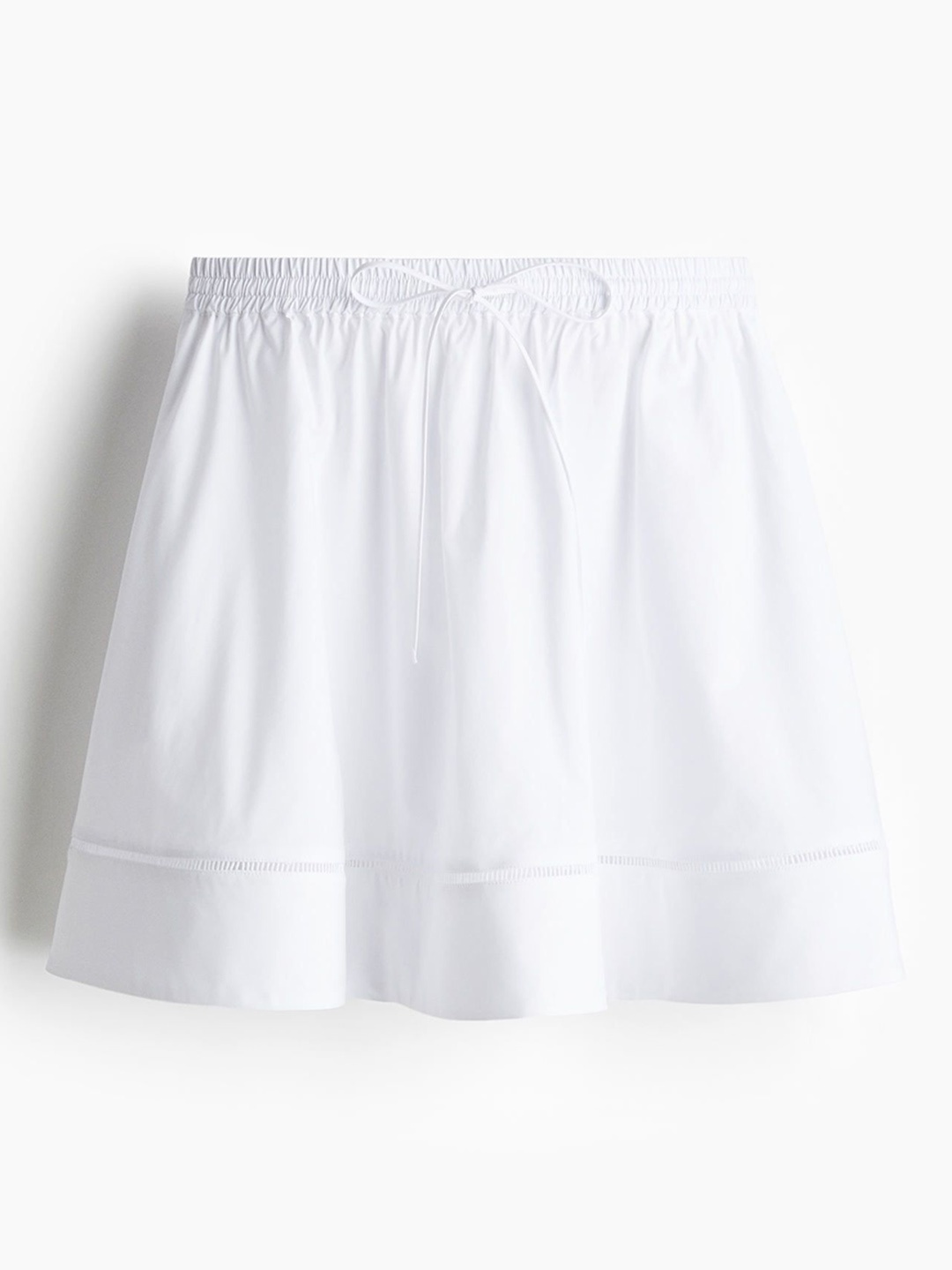 

H&M Flared Poplin Skirt, White