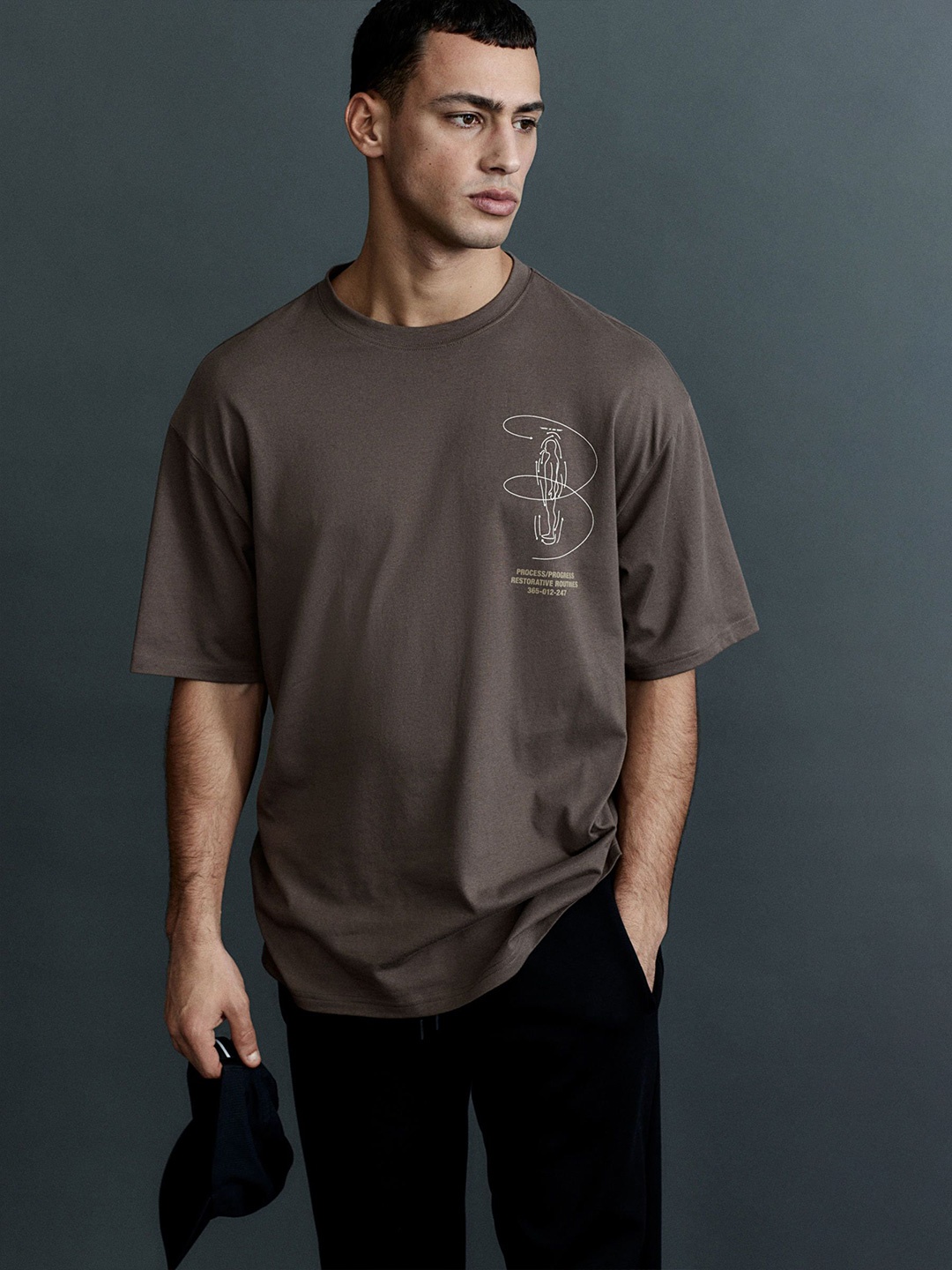 

H&M Loose Fit Sports Top In Drymove, Brown