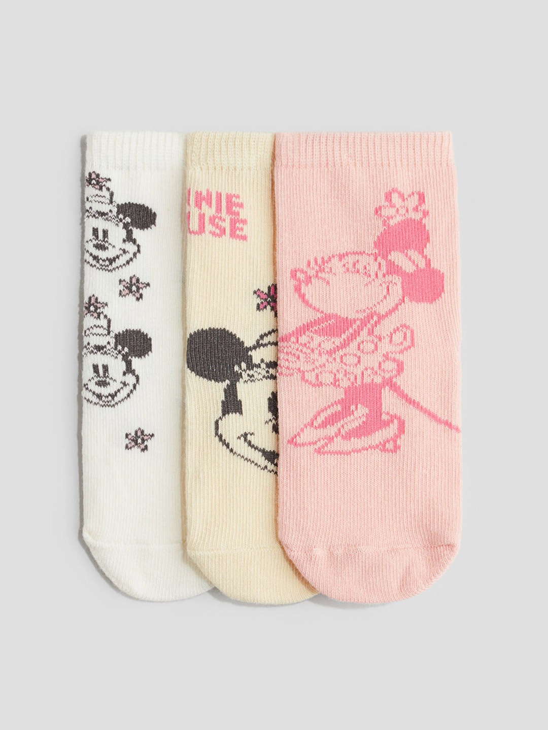 

H&M 3-Pack Motif-Detail Socks, Pink