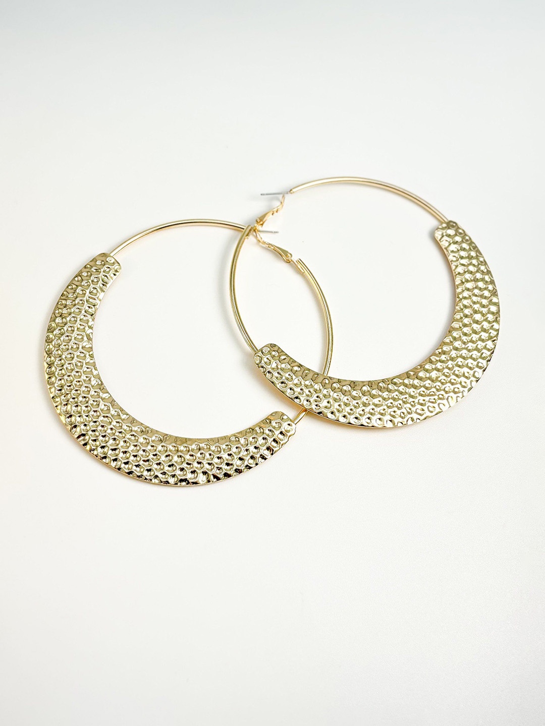 

Haute Pink Gold-Plated Contemporary Chunky Hoop Earrings