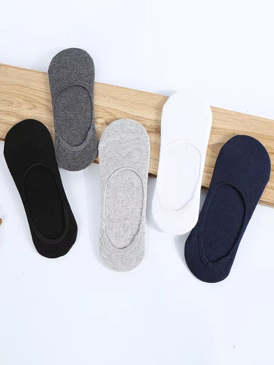 FIMS Unisex Pack Of 5 Anti-Slip No Show Low Cut Sports Loafer Socks, Navy blue