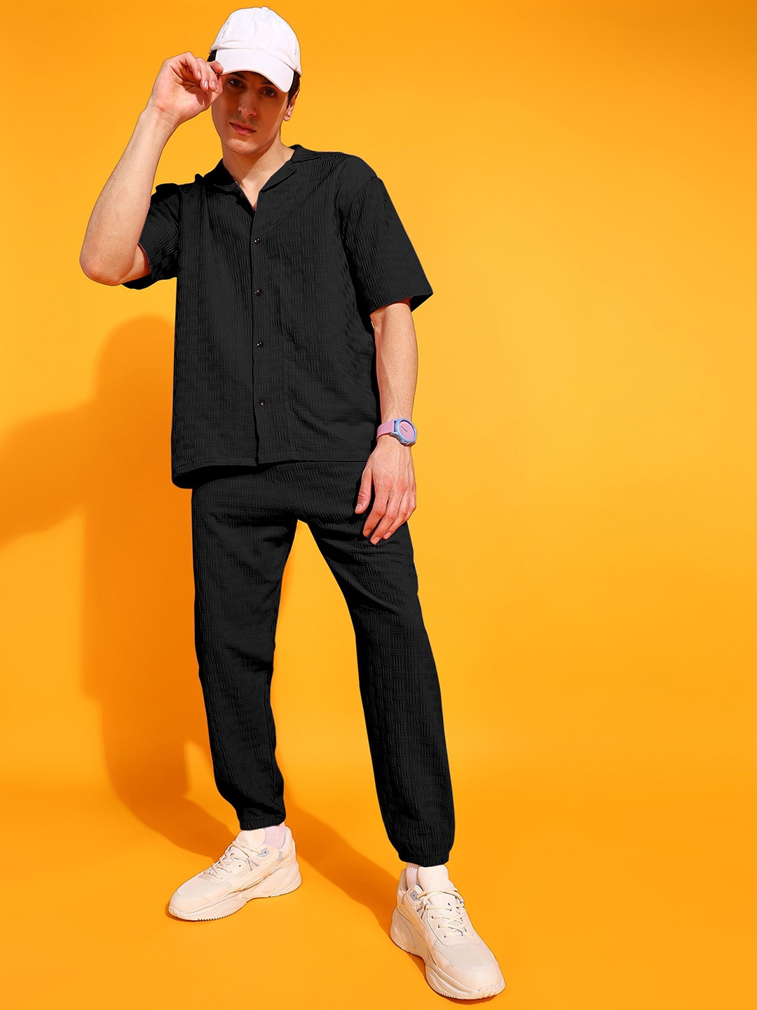 

INDICLUB Shirt With Trousers Co-Ords, Black