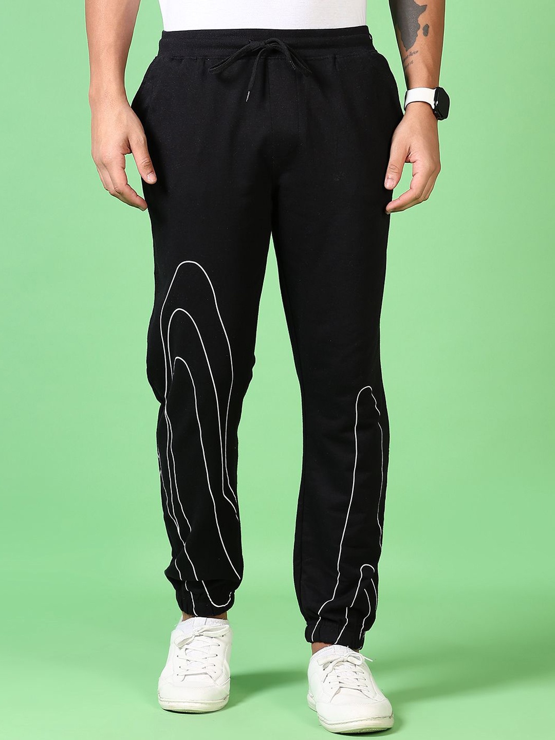 

V-Mart Men Cotton Jogger Track Pant, Black