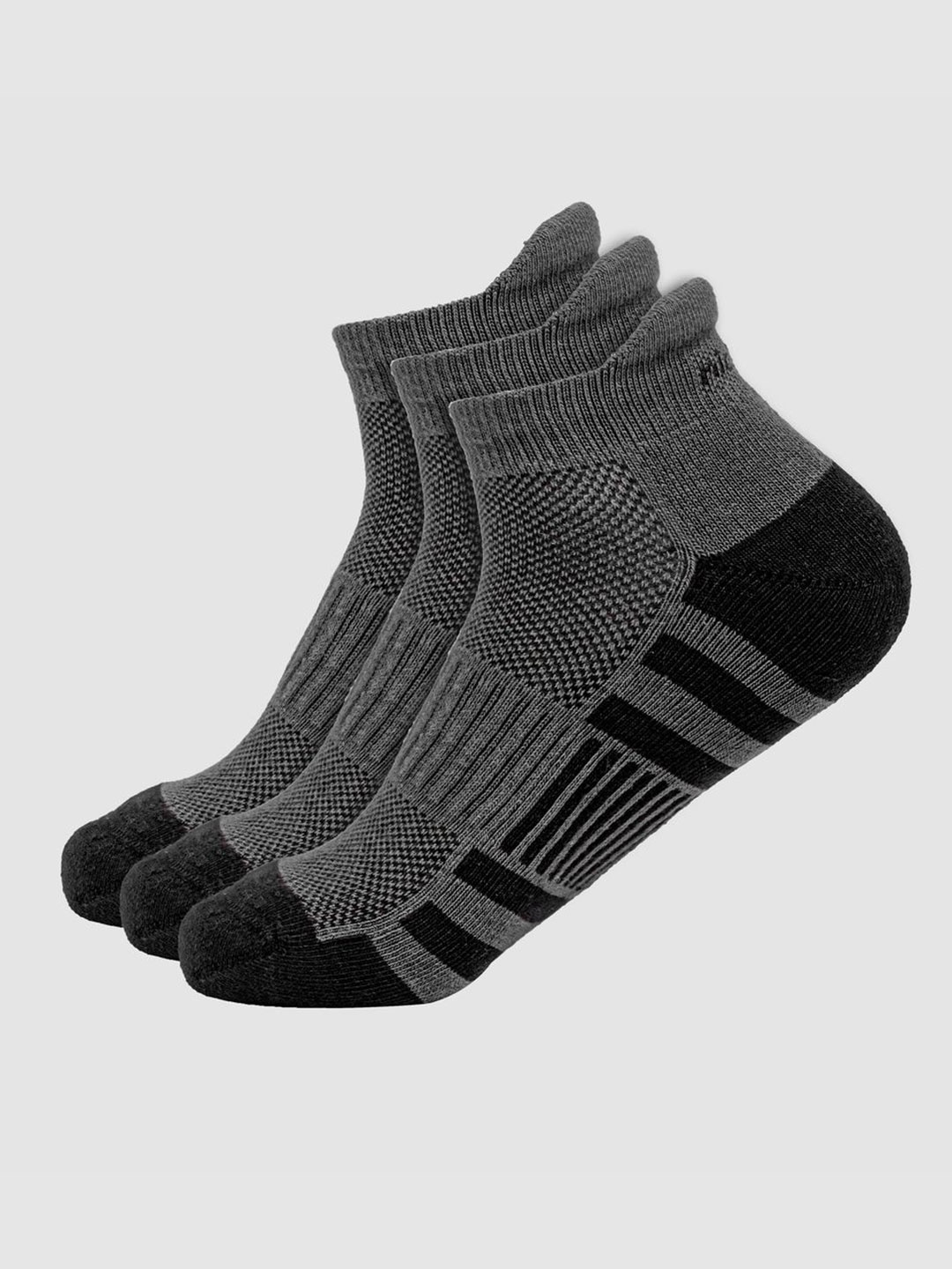 

Nickron Men Pack Of 3 Ankle-Length Socks, Grey