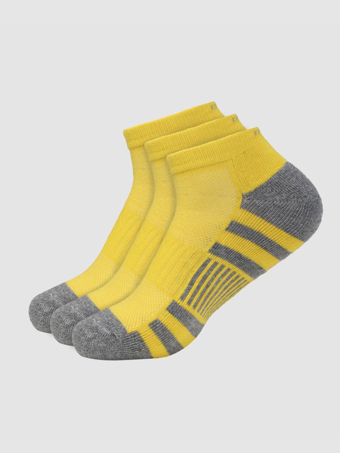 

Nickron Men Pack Of 3 Patterned Ankle-Length Eco Comfort Socks, Yellow