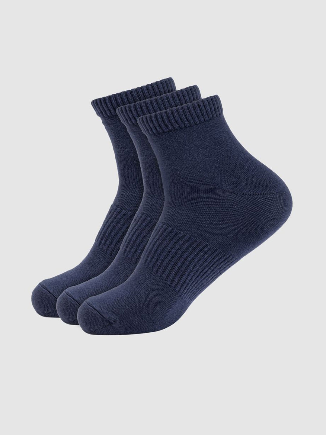 

Nickron Men Pack Of 3 Cotton Eco Touch Ankle-Length Socks, Blue
