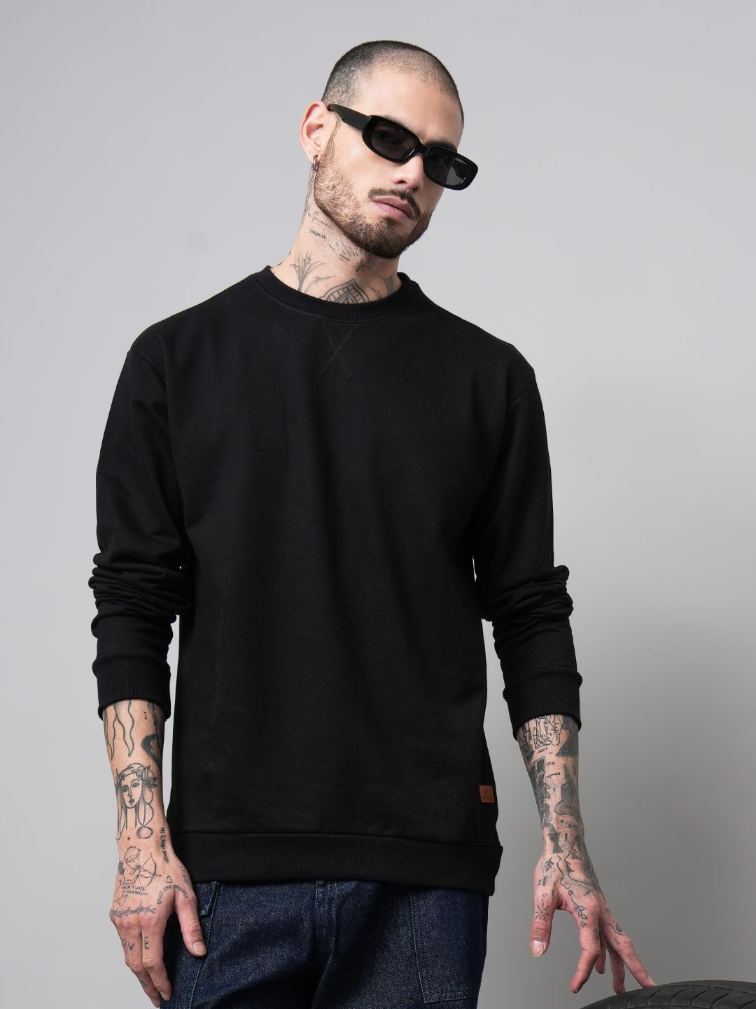 

PAUL STREET Men Round Neck Long Sleeves Sweatshirt, Black