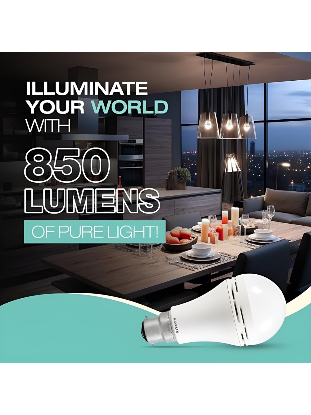 

Havells 8.5W Shatter Resistant LED Emergency Bulb, White