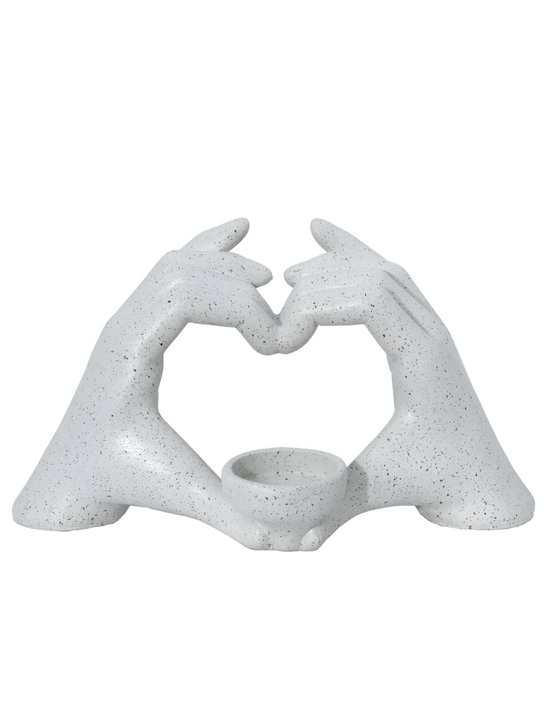 

Cortina Heart Hand Gesture Tea Candle Holders, White