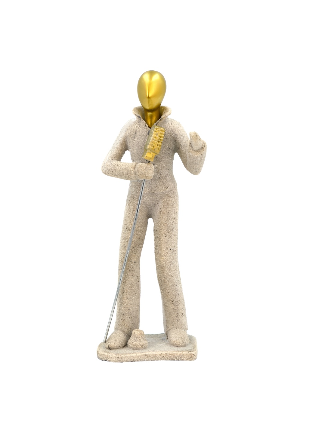 

Cortina Sandstone Silver Musical Instruement Statue for Home Decor, Off white