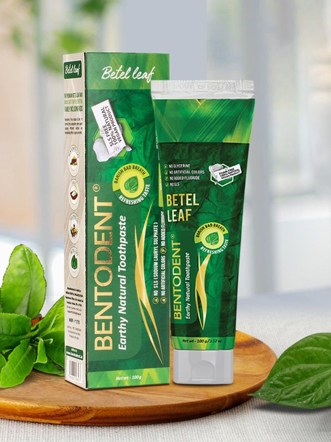 

BENTODENT Set Of 2 Betel Leaf Natural Toothpaste - 100 g Each, Green