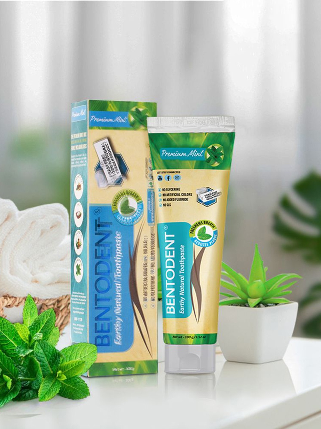

BENTODENT Set Of 2 Premium Mint Complete Care Toothpaste - 100 g Each, Blue