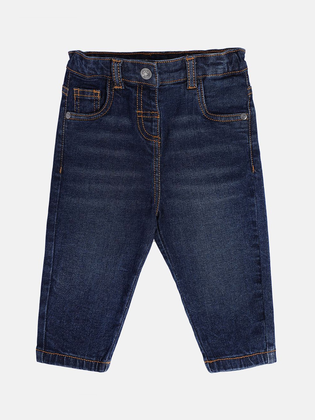 

MINI KLUB Girls Regular Fit Mid-Rise Light Fade Stretchable Jeans, Blue