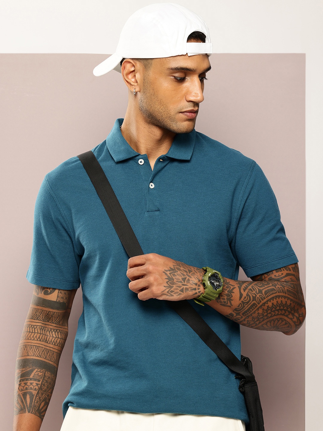 

Kook N Keech Polo Collar Pure Cotton T-shirt, Teal