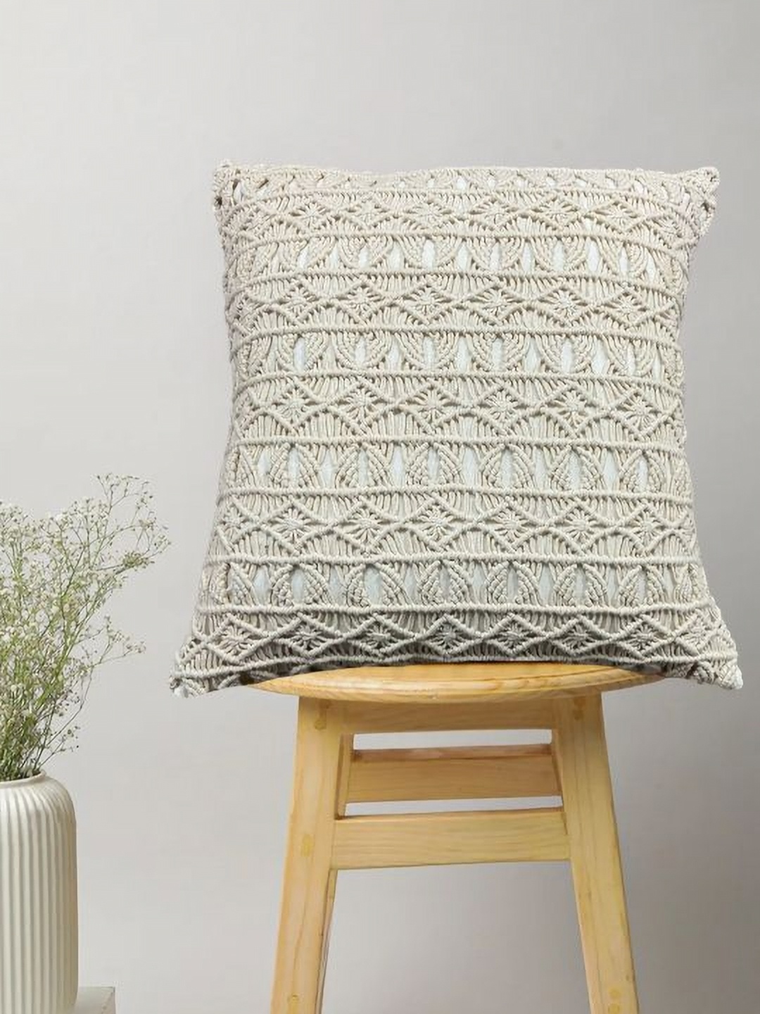 

SAJAVAT Off White Embroidered Square Cushion Covers