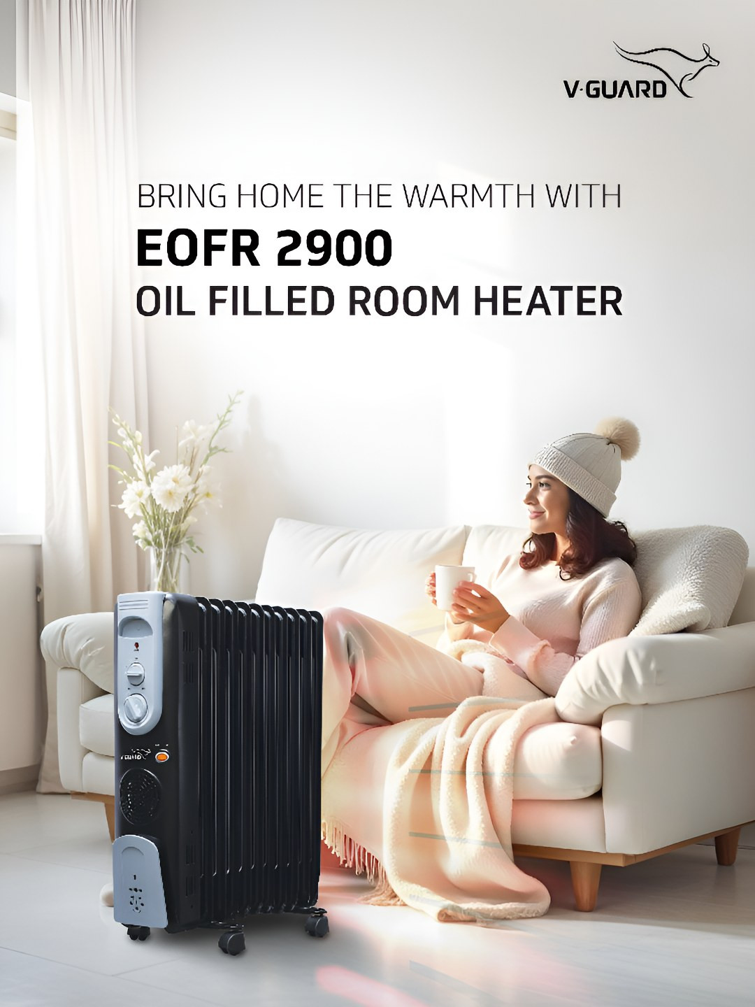 

V-Guard Black EOFR 2900 EOFR 11 Fin Oil Filled Room Heater