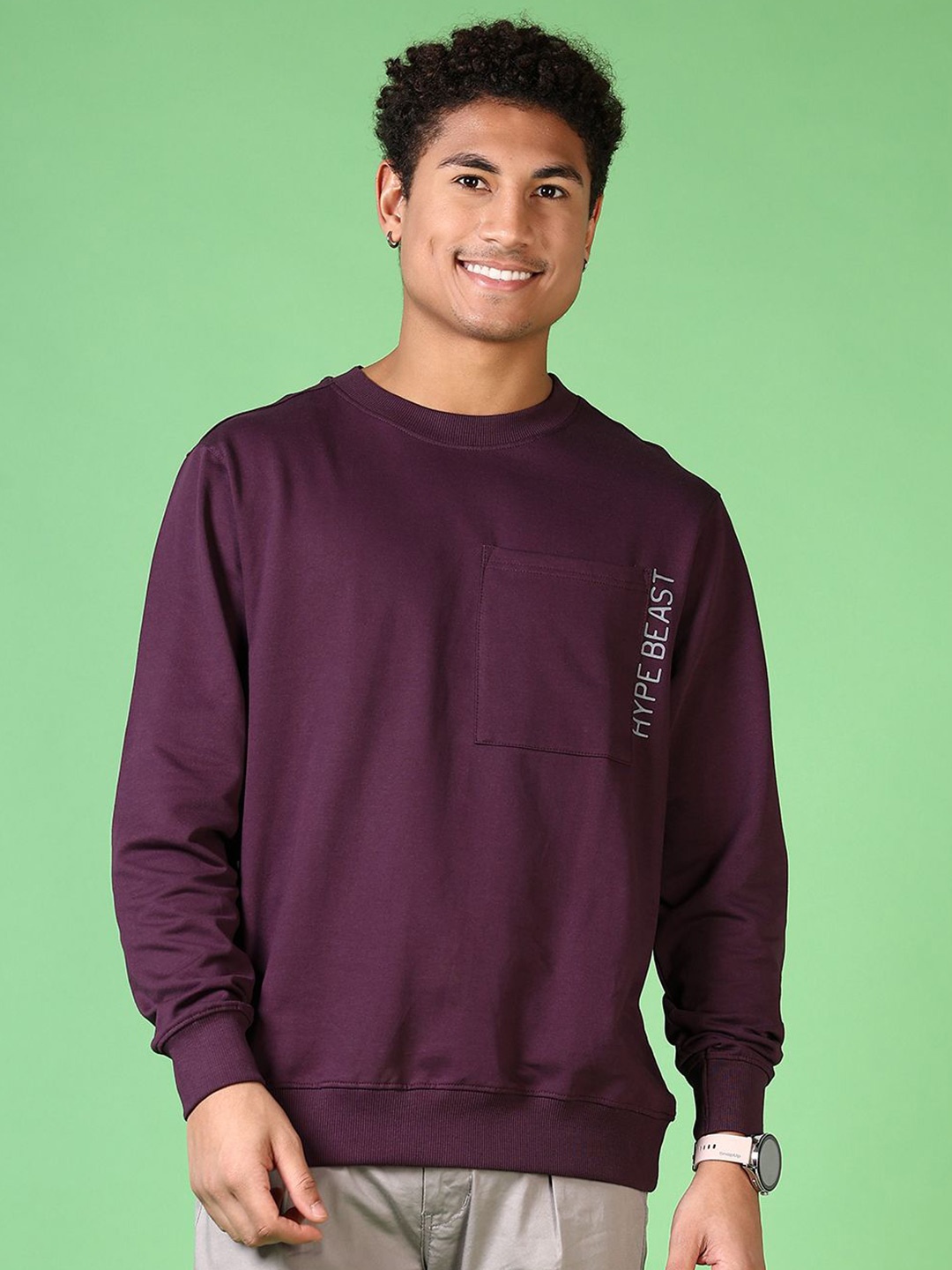 

V-Mart Men Round Neck Sweatshirt, Purple