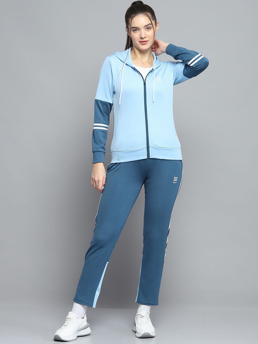 

rock.it Women Hooded Mid-Rise Tracksuit, Blue