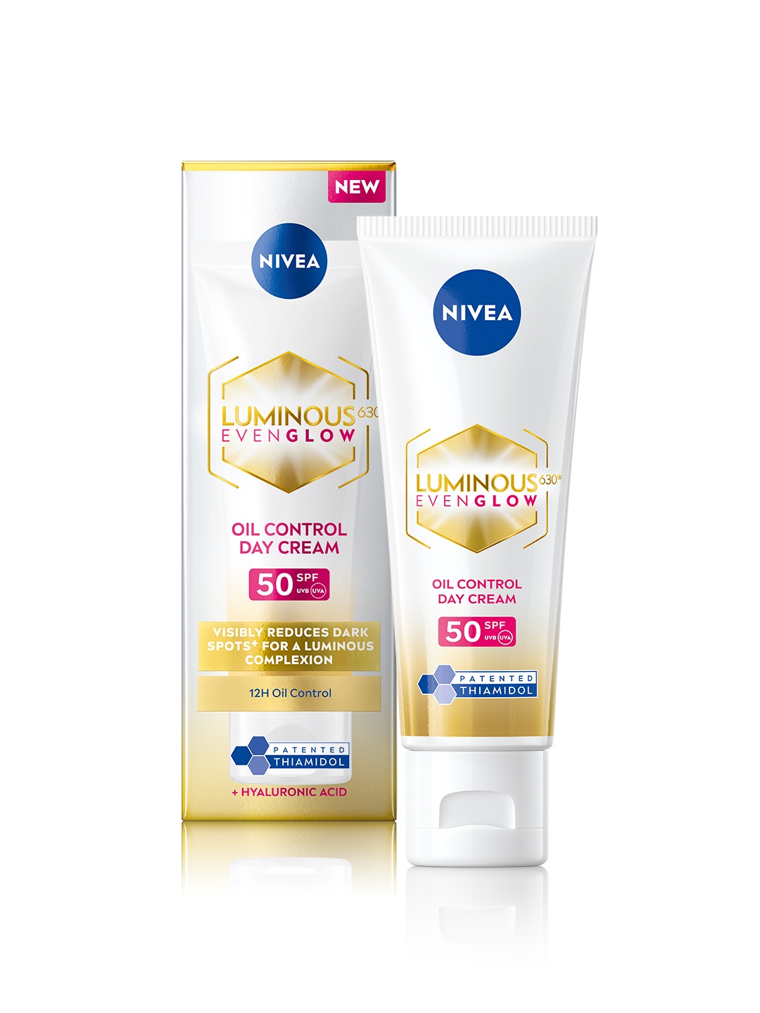 

Nivea Luminous Even Glow Oil Control SPF50 Day Cream with Hyaluronic Acid - 40ml, White