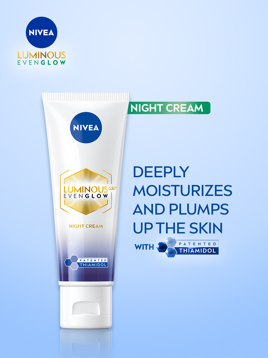 

Nivea Luminous Even Glow Night Cream with Thiamidol & Hyaluronic Acid to Reduce Dark Spot, White