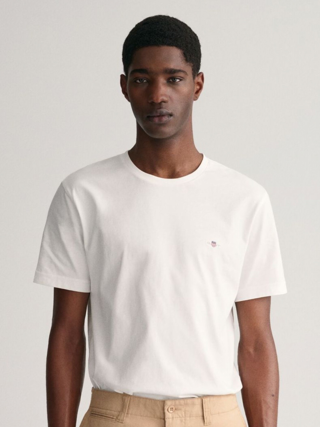 

GANT Men Solid Round Neck Cotton T-shirt, White