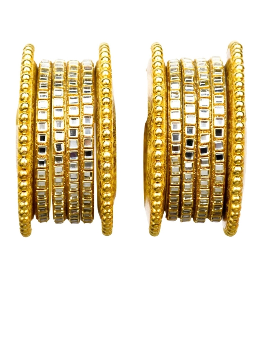 

Zindura Set Of 12 Gold Plated Cubic Zirconia Studded Bangles