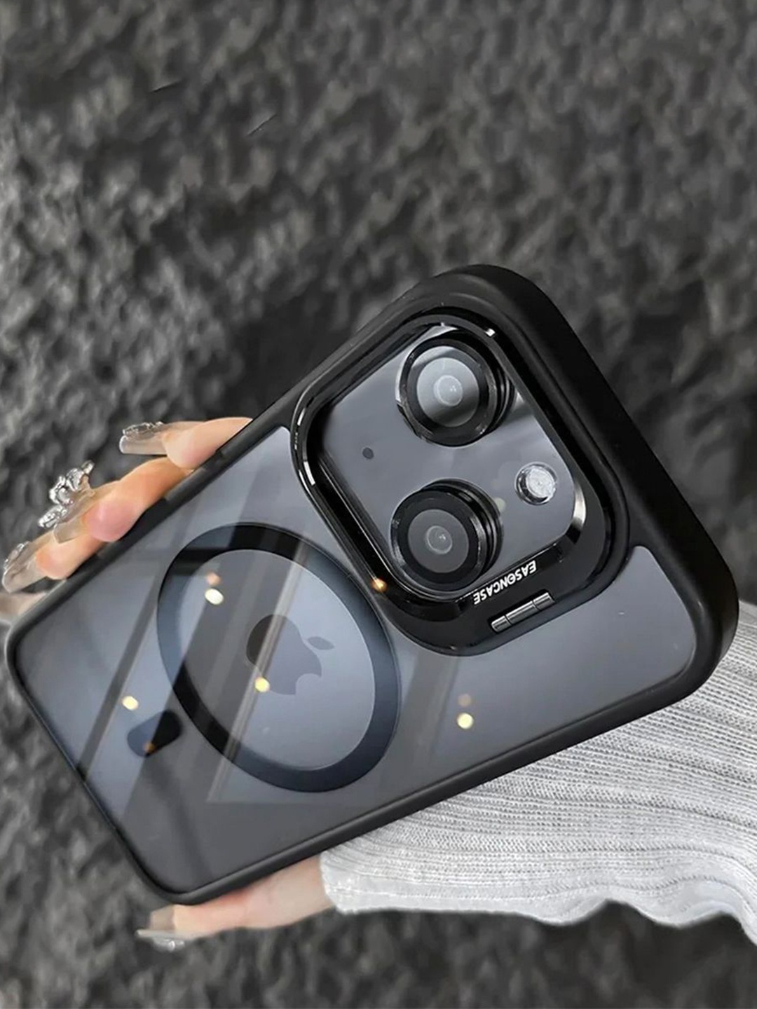 

Luxury Kase Solid iPhone 13 Back Case, Black
