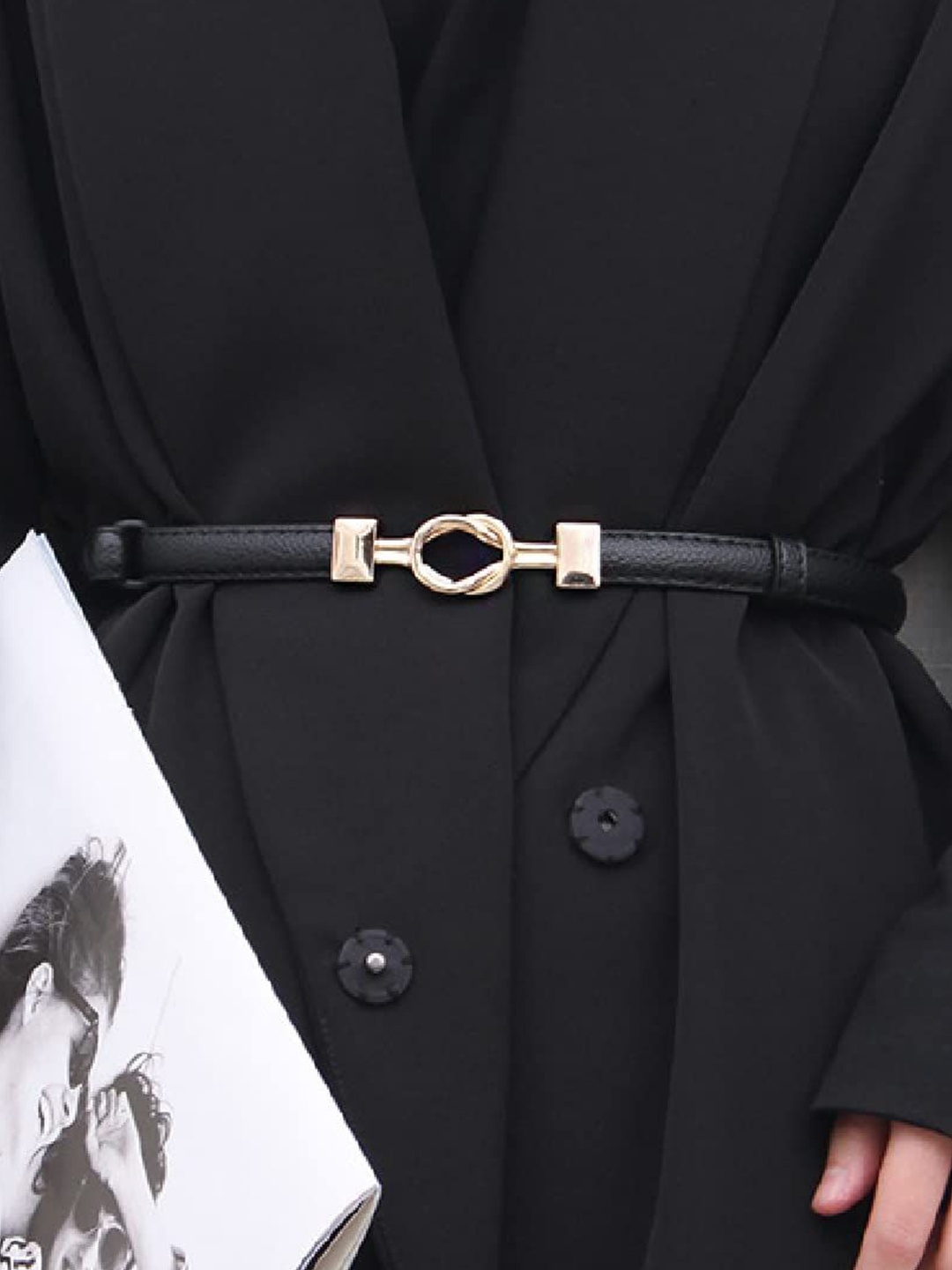 

SYGA Women Leather Waist Belt, Black