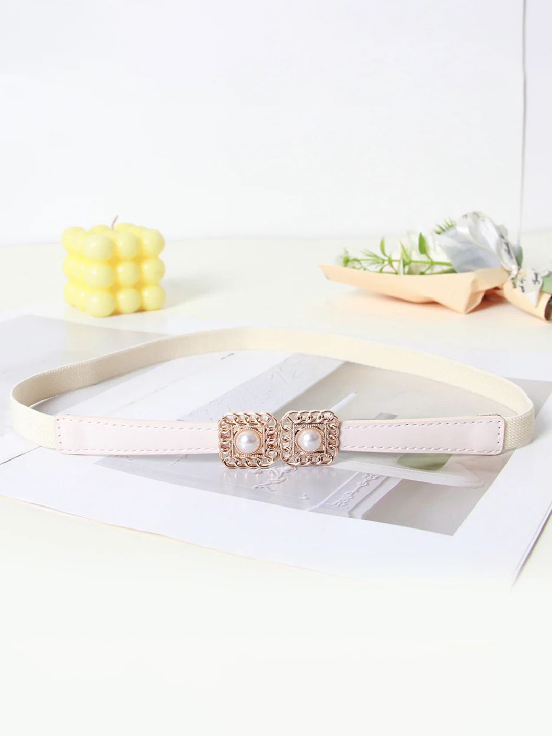 

SYGA Women PU Belt, Off white