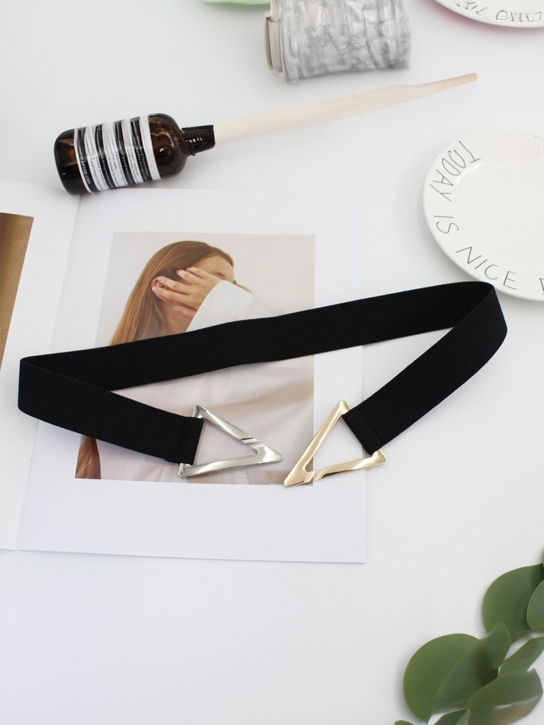 

SYGA Women Stretchable PU Belt, Black