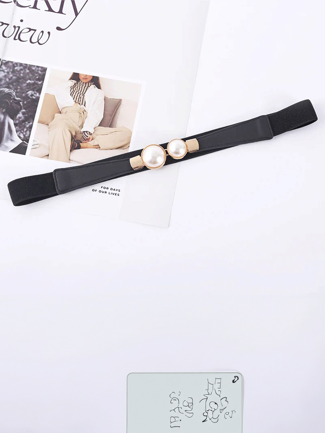 

SYGA Women Stretchable PU Belt, Black