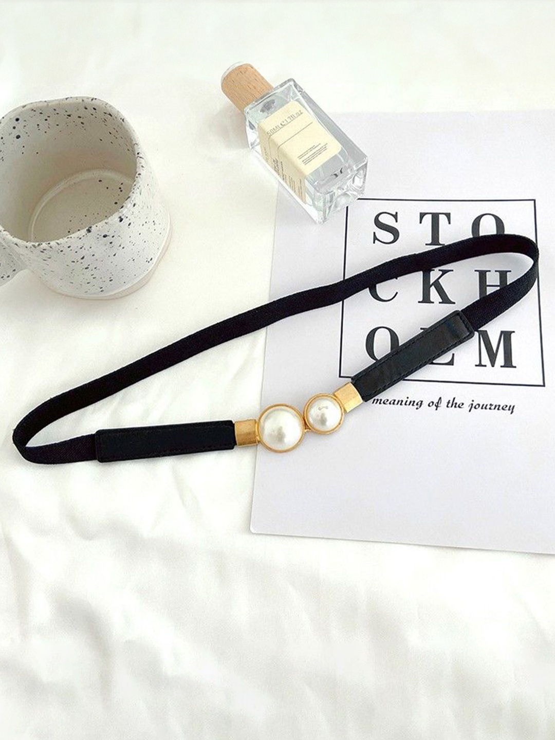

SYGA Women Stretchable Retro Buckle Waist Belt, Black