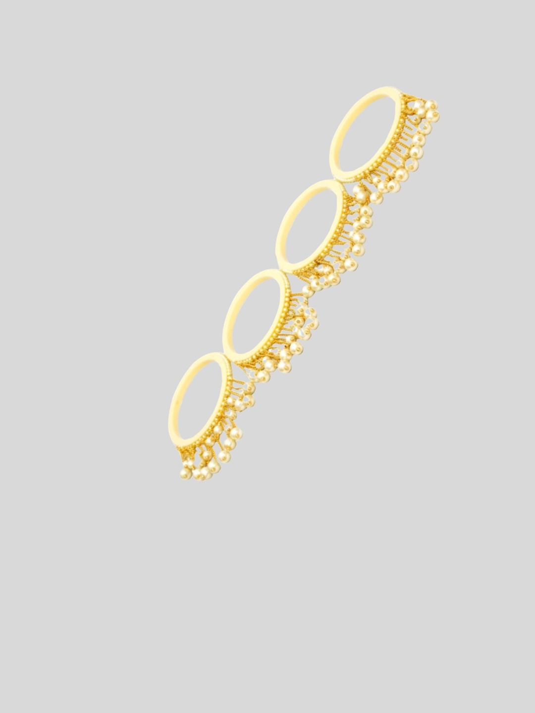 

Zindura Pack Of 4 Gold-Plated Pearl Beaded Bangles