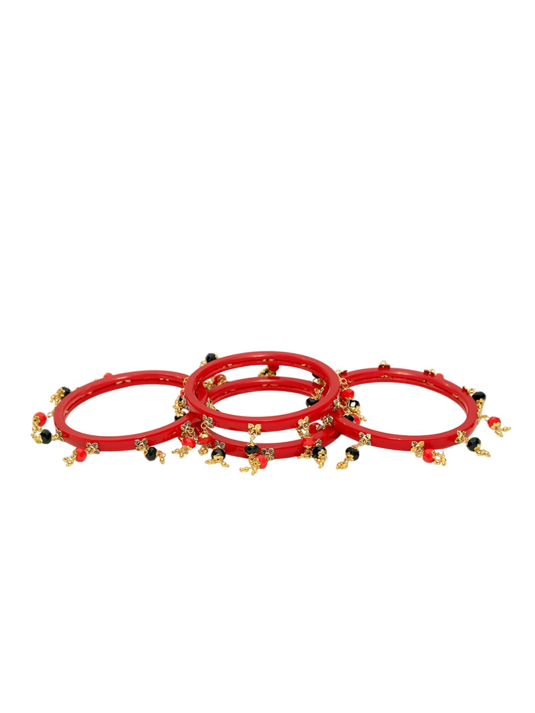 

Zindura Pack Of 4 Gold Plated Crystals Studded Bangles