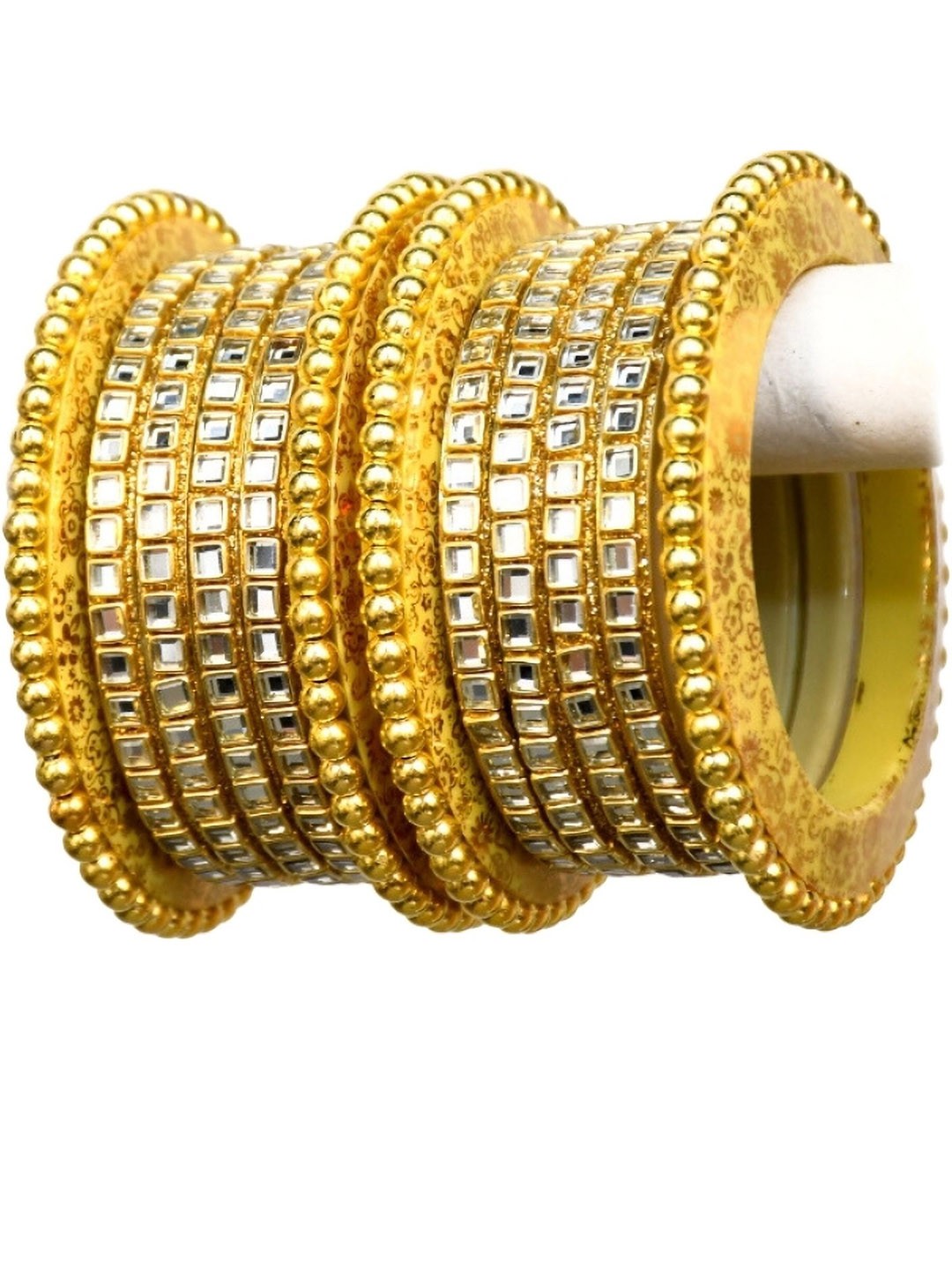 

Zindura Set Of 2 Gold-Plated Cubic Zirconia-Studded Chuda Bangles