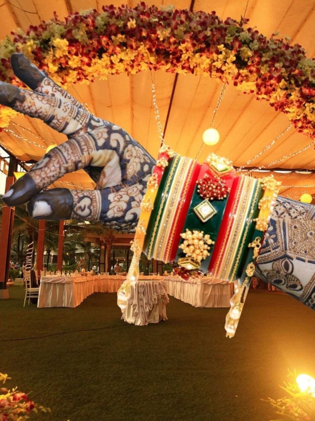 

Zindura Set Of 2 Gold-Plated Stone Studded & Pearl Beaded Chuda Bangles