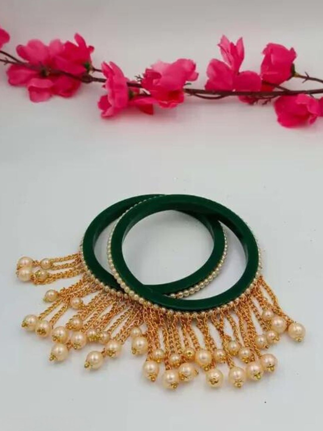 

Zindura Set Of 4 Gold Plated Beaded Bangles