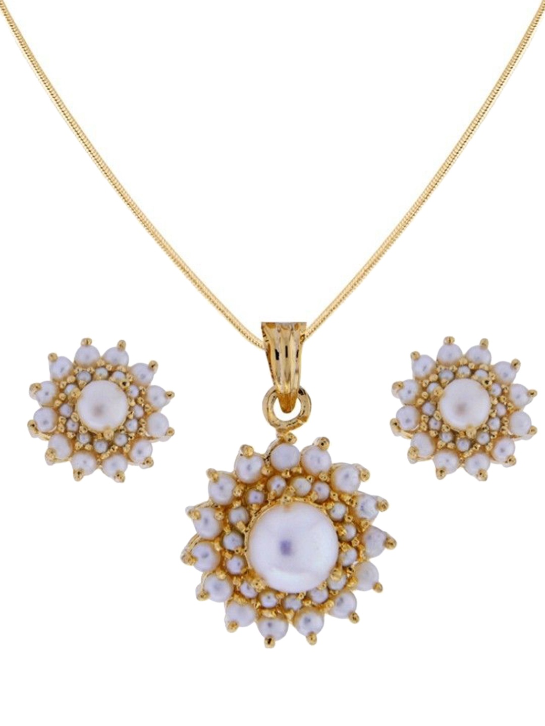 

Sri Jagdamba Pearls Dealer Gold-Plated Pearl Beaded Jewellery Set