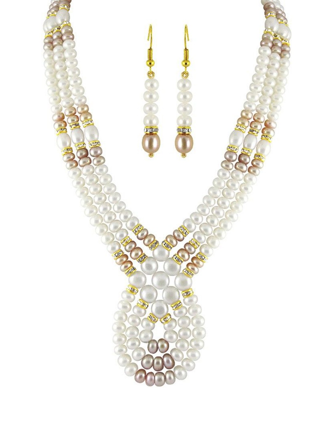 

Sri Jagdamba Pearls Dealer Gold-Plated Pearl Beaded Jewellery Set