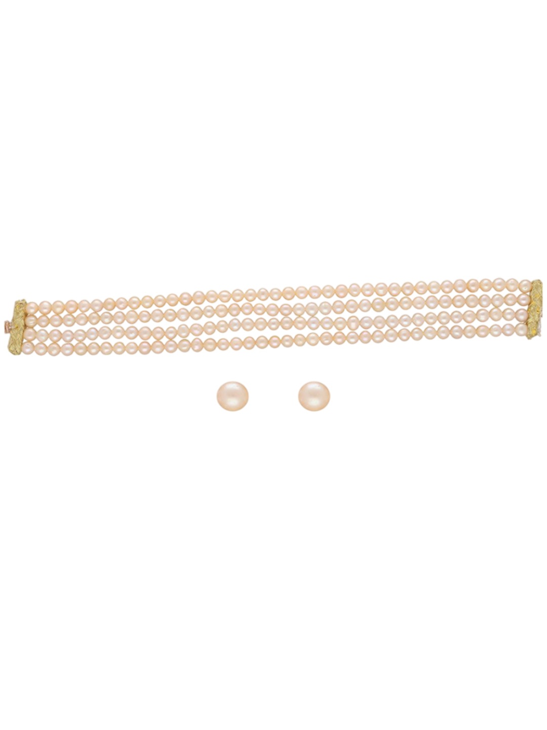 

Sri Jagdamba Pearls Dealer Gold-Plated Pearls Beaded Layered Choker Jewellery Set