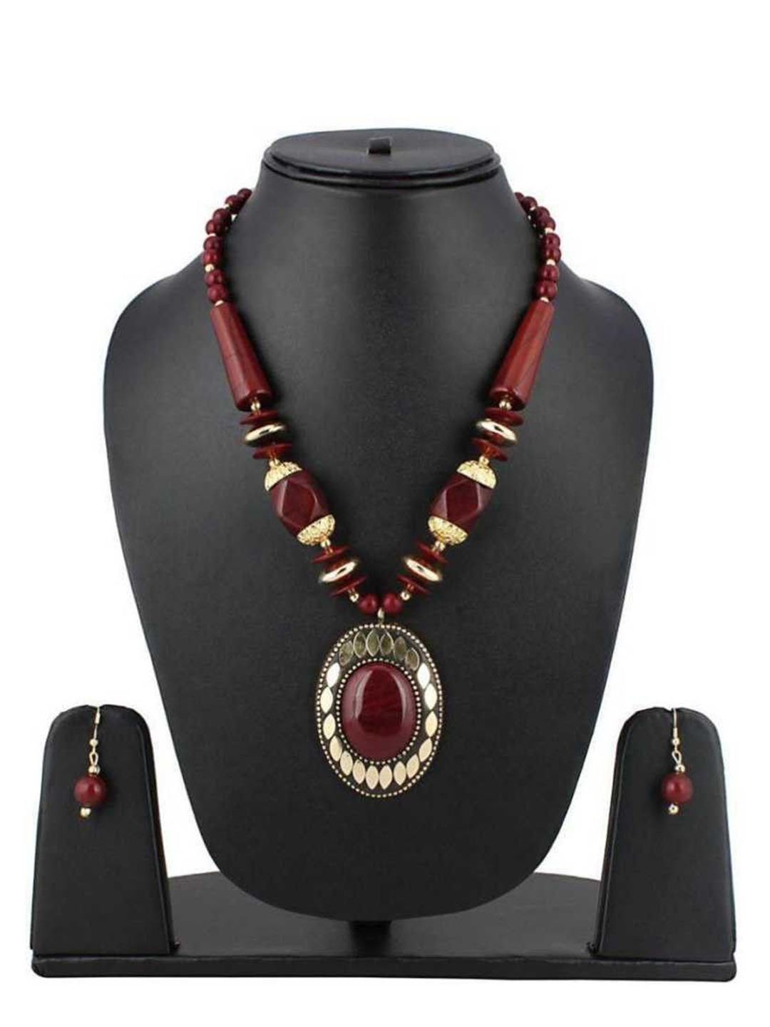 

JMBW INTERNATIONAL Set of 1 Alloy Necklace and Earrings Set, Brown