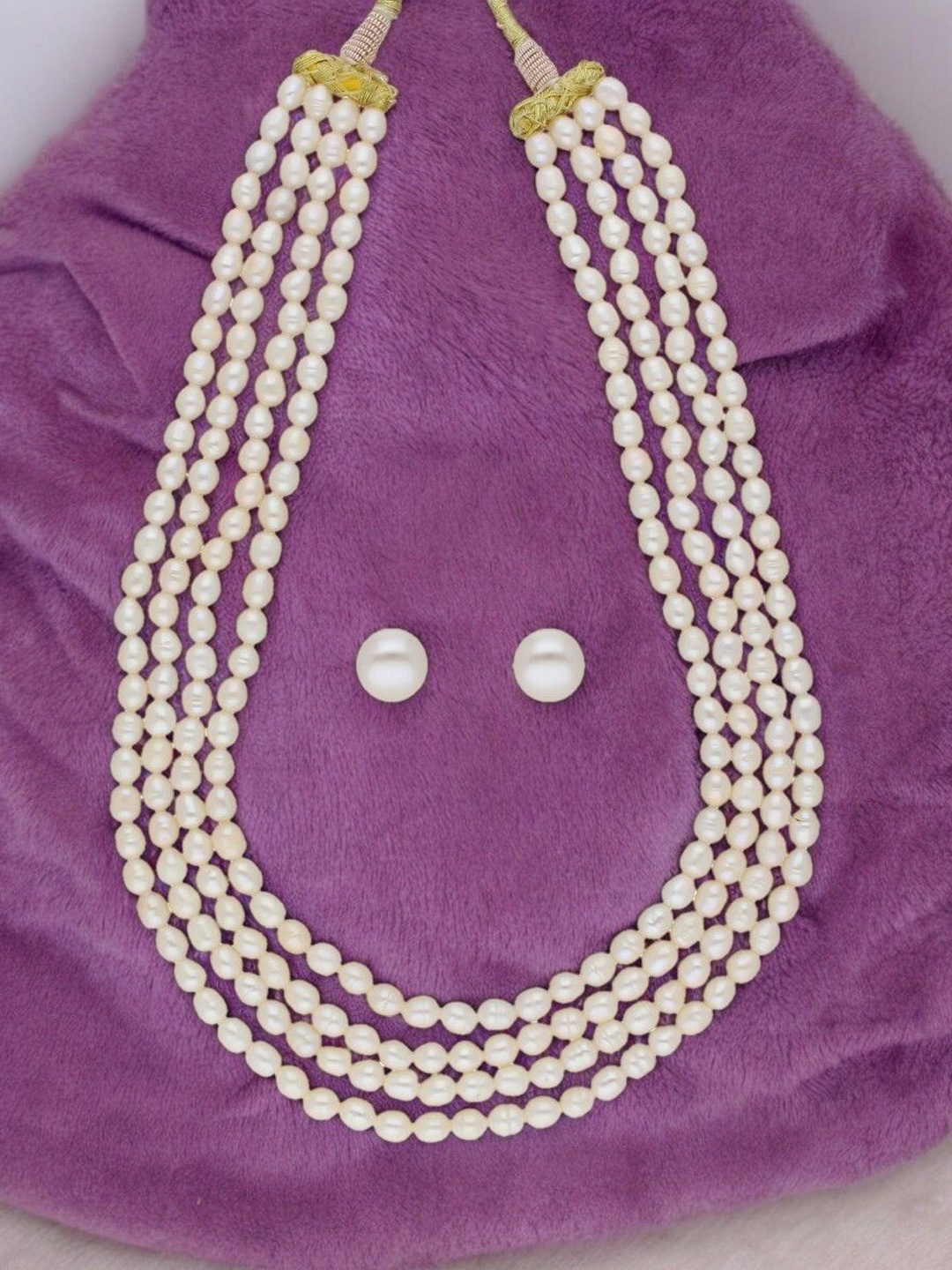 

Sri Jagdamba Pearls Dealer Gold-Plated Pearls Beaded Layered Jewellery Set