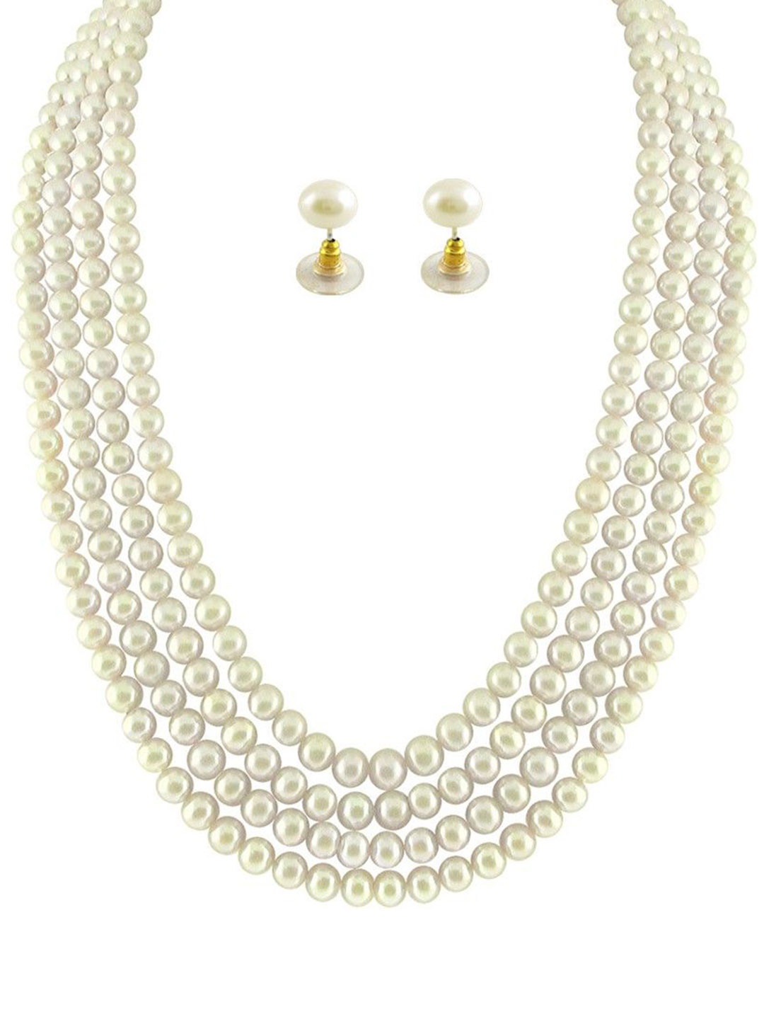 

Sri Jagdamba Pearls Dealer Gold-Plated Pearl-Studded Jewellery Set