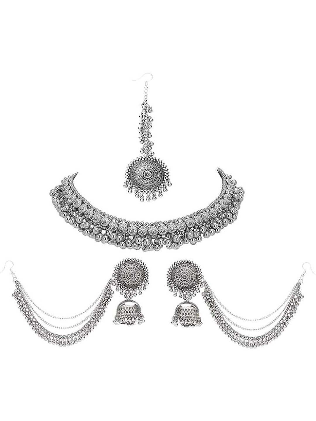

JMBW INTERNATIONAL Women Oxidised Silver Jewellery Set